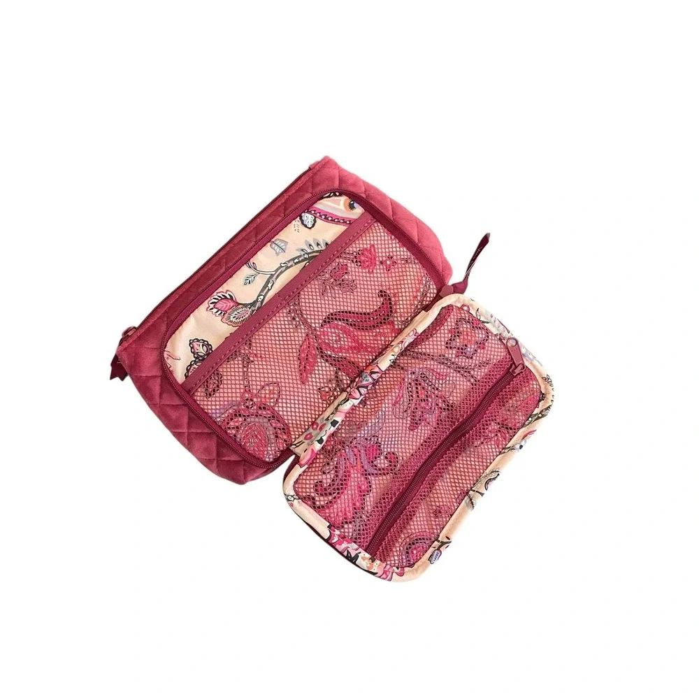 Vera Bradley Majestic Magenta Compact Velvet Quilted Organizer NWOT